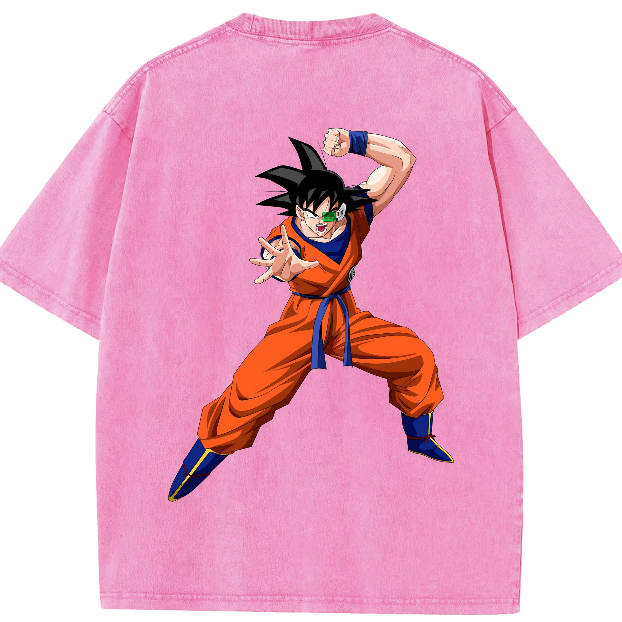 （画像用） ドラゴンボール 孫悟空（そん ごくう）Son Goku カカロット DRAGON BALL Kakarotto 綿100% ヴィンテージ風 半袖Tシャツ（背面プリント）